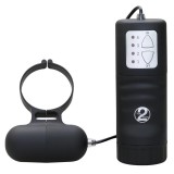 Seven Creations Fekete vibrációs péniszgyűrű