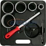 SG PRO 420013 körkivágó készlet kőzethez, műanyag dobozban, 9 részes