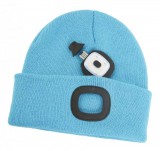 SG PRO téli világoskék Led-es sapka 4 x SMD Led, USB töltés