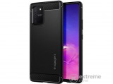 SGP Spigen Rugged Armor gumi/szilikon tok Samsung Galaxy S10 Lite (SM-G770F) készülékhez, fekete, karbon mintás