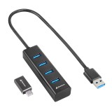 Sharkoon 4-portos USB3.2 HUB Aluminium Black 4044951037582