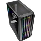 Sharkoon AK5M Midi Torony Számítógépház + 4db 120mm ARGB ventilátor - Fekete (4044951041671)