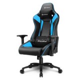 Sharkoon Gamer szék - Elbrus 3 Black/Blue (állítható magasság; állítható kartámasz; műbőr; acél talp; 150kg-ig) (4044951027217)