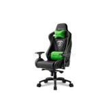 Sharkoon Gamer szék - Skiller SGS4 Black/Green (állítható háttámla/magasság; 4D kartámasz; PVC; aluminium talp; 150kg-ig (4044951021734)