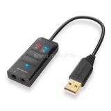 Sharkoon külső hangkártya - SB1 (TRRS -> USB, PC/PS4, Hardveres Equalizer, 15 cm, fekete) (4044951020492)