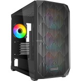 Sharkoon MK3 Mini Torony Számítógépház + 4db 120mm ARGB ventilátor - Fekete (4044951041749)
