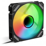 Sharkoon SHARK Mirror 120mm PWM RGB Rendszerhűtő ventilátor - Fekete (4044951042449)