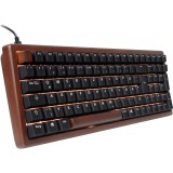 Sharkoon Skiller SGK50 S2 Wood PBT Mechanikus Vezetékes Billentyűzet DE - Barna/Fekete (4044951042623)