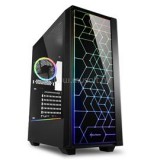 Sharkoon Számítógépház -  LIT 100 (fekete; üveg oldal; alsó táp; ATX; 4x120mm RGB; 2xUSB3.0; 1xUSB2.0; I/O) (4044951028153)