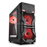 Sharkoon Számítógépház - VG7-W Red (fekete; ATX,mATX; alsó táp; Vörös led 3x120mm v.; 2xUSB3.0, I/O) (4044951026838)