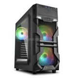 Sharkoon Számítógépház - VG7-W RGB (fekete; ATX,mATX; alsó táp; címezhető RGB 3x120mm v.; 2xUSB3.0, I/O) (4044951026869)