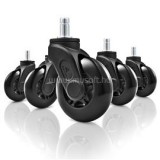 Sharkoon Szék tartozék - SW10 székgörgő csomag (Univerzális csap; Görgő átmérő: 75 mm; fekete; Max.: 150 kg) (4044951030132)