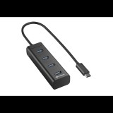 Sharkoon USB 3.0 aluminium Hub Type C fekete (4044951019014) (4044951019014) - USB Elosztó