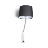 SHARP fali lámpa fekete króm 230V LED E27 15W