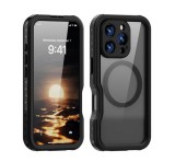 SHELLBOX GT műanyag telefonvédő (360°-os védelem, erős ütésállóság, műanyag előlap, IP68, MagSafe) FEKETE Apple iPhone 16 Pro