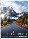 SHKOLYARYK "Office book" vegyes mintás A4+ 80 lapos kockás spirálfüzet