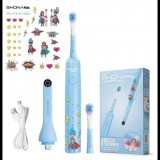 Shona Med Sonic Vision Kido Smart Szónikus Elektromos Gyermek Fogkefe Matricákkal - Kék (SONIC VISION KIDO)