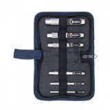 SIBRTEH 6db-os bőrlyukasztó szett húzózáras táskában