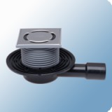 Sifone HL Ablaufe HL balkon- és teraszlefolyó DN40/50 vízszintes kimenettel mechanikus bűzzárral 123x123/115x115