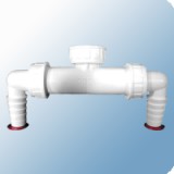 Sifone HL Ablaufe HL mosógép csatlakozó iker 2 db tömlővéggel visszatorlás gátló szeleppel