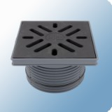 Sifone HL Ablaufe HL rácstartó d195 mm 240x240 mm műanyag kerettel 226x226 mm öntöttvas lefolyóráccsal