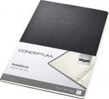 SIGEL "Conceptum" A4 vonalas 60 lap exkluzív keményfedeles fekete füzet