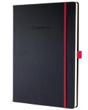 SIGEL "Conceptum Red Edition" A4 kockás 194 oldal exkluzív keményfedeles fekete-piros jegyzetfüzet