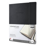SIGEL "Conceptum Softwave" A4+ kockás 194 oldal exkluzív keményfedeles fekete Jegyzetfüzet