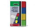 Sigel "Transparent"jelölőcimke műanyag, 4x40 lap, 20x50 mm, vegyes színek
