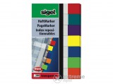 Sigel "Transparent"jelölőcimke műanyag, 7x40 lap, 20x50 mm, vegyes színek