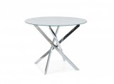 SIGNAL AGIS - Kerek étkezőasztal (króm/márványhatású fehér)