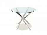 SIGNAL AGIS - Kerek étkezőasztal (króm/üveg)