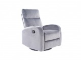 SIGNAL OLIMP - Relax fotel ringatófunkcióval (Velvet Bluvel 14 szürke)