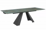 SIGNAL SALVADORE bővíthető étkezőasztal (160-240) - OSSIDO VERDE türkiz/matt fekete