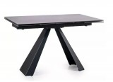 SIGNAL SALVADORE II bővíthető étkezőasztal (120-180) - márvány hatású sötétszürke/matt fekete
