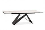 SIGNAL WESTIN III - Bővíthető étkezőasztal - márványhatású fehér (180-260)
