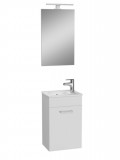 Siko Vitra Mia fehér fürdőszobaszekrény 39cmx28cm, mosdóval,tükörrel,lámpával, jobbos csaplyukkal