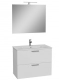 Siko Vitra Mia fehér fürdőszobaszekrény 79cmx39,5cm, mosdóval,tükörrel,lámpával, középen csaplyukkal