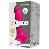 Silexd 7 - tapadókorongos, herés dildó - 17,5cm (pink)