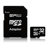 Silicon Power 32GB microSDHC Class 10 +adapterrel SP032GBSTH010V10-SP