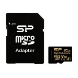 Silicon Power 512GB microSDXC Gold Series High Endurance Class 10 UHS-I U3 V30 A1 + adapterrel SP512GBSTXDV3V1HSP