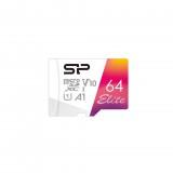 Silicon Power 64GB MicroSDXC Elite Class 10 U1 V10 A1 + adapterrel SP064GBSTXBV1V20SP