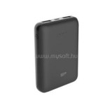 Silicon Power Akkubank - 10000mAh C100 MINI PowerBank Fekete (USB1: DC 5V/2.1A, USB2:DC 5V/2.1A) (SP10KMAPBK100CPK)