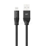 Silicon Power Kábel - USB to Lightning (Fekete, 1m, 480MB/s, Apple MFi Certified, harisnyázott) (SP1M0ASYLK35AL1K)