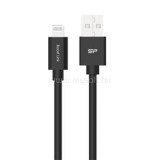 Silicon Power Kábel - USB to Lightning (Fekete, 1m, 480MB/s, Apple MFi Certified) (SP1M0ASYLK15AL1K)