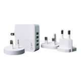 Silicon Power Telefon töltő - 3 féle hálózati csatlakozóval UK/EU/AU,  4db USB port (DC 5V 4.4A 22W max.) (SP4A4ASYWC104PUW)