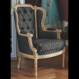 Silik Bergère fotel, XVI. Lajos stílusú “bergère”, “capitonné”