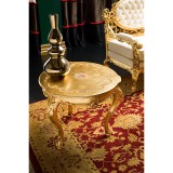 Silik Dedalo kerek kisasztal kristálylappal, I. cat.