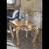 Silik Ermes négyzet alakú kisasztal kristálylappal