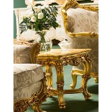 Silik Omero négyzet alakú kisasztal márványlappal